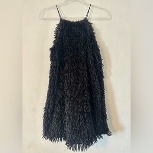 Black Cocktail Dress with Feathers